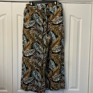 Jane + Delancey Wide Leg Pants Tropical Print Women Size Large